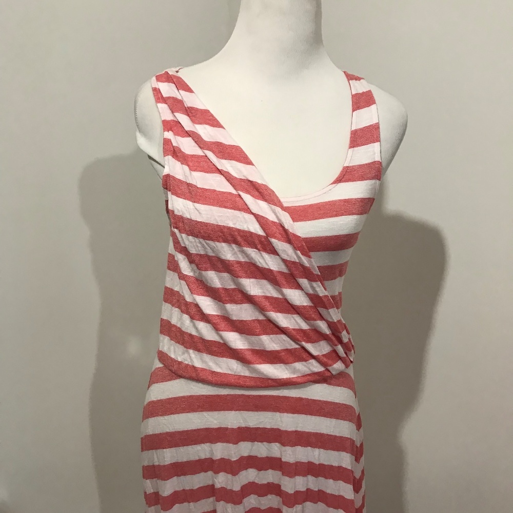 Gap Size S Sundress Red Stripe Midi Casual Flare - Picture 2 of 8